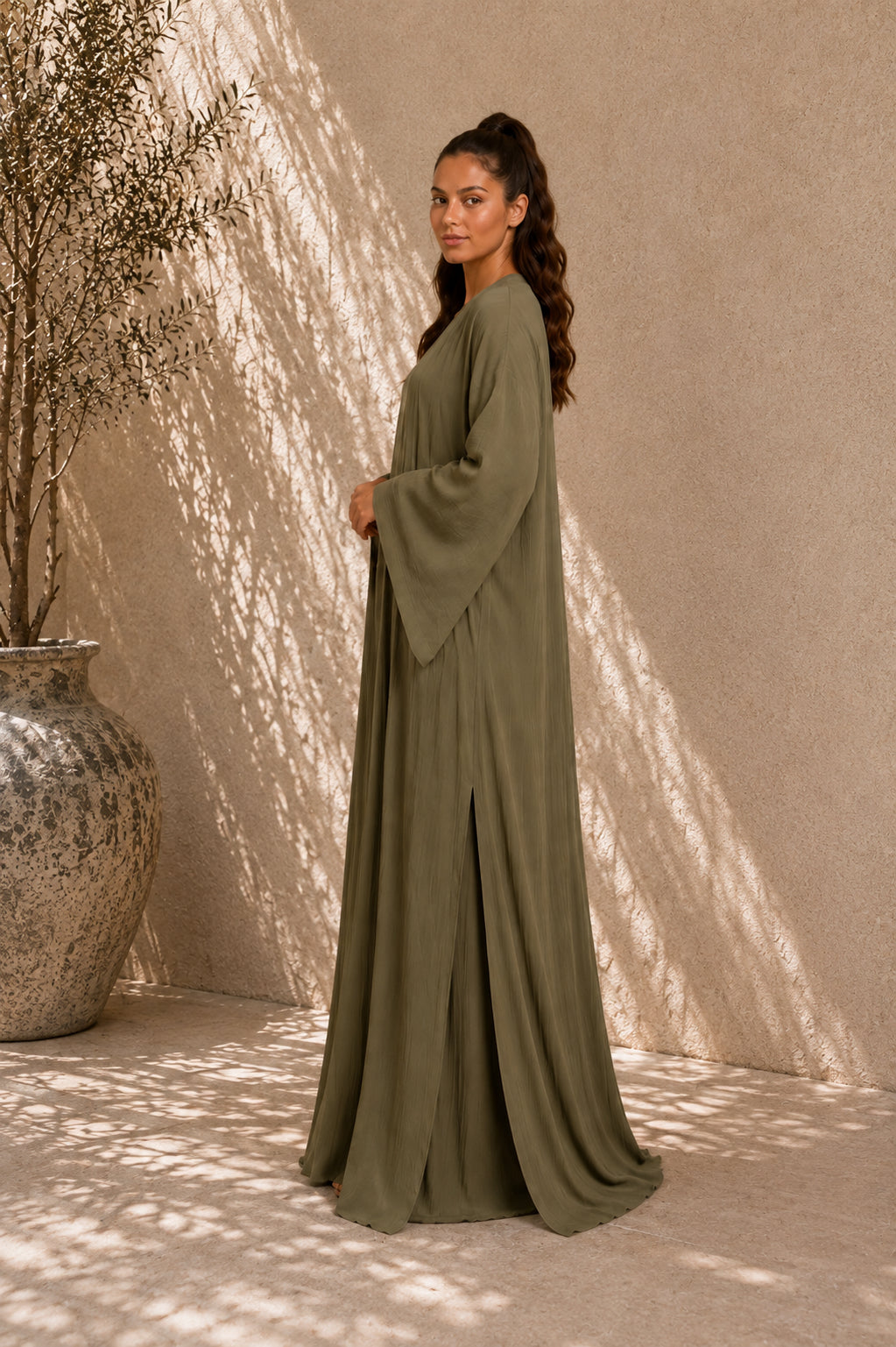 2-Delige Abaya Set | Olijfgroen