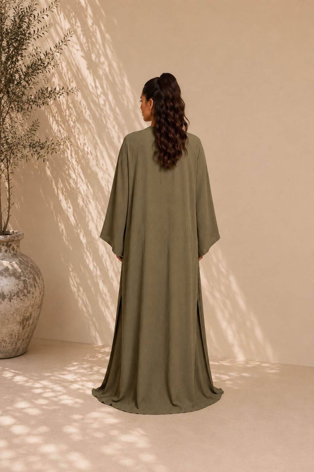 2-Delige Abaya Set | Olijfgroen