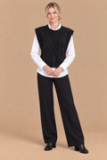 Gilet met strikdetail | Zwart