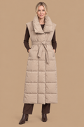Maxi puffer bodywarmer | Taupe