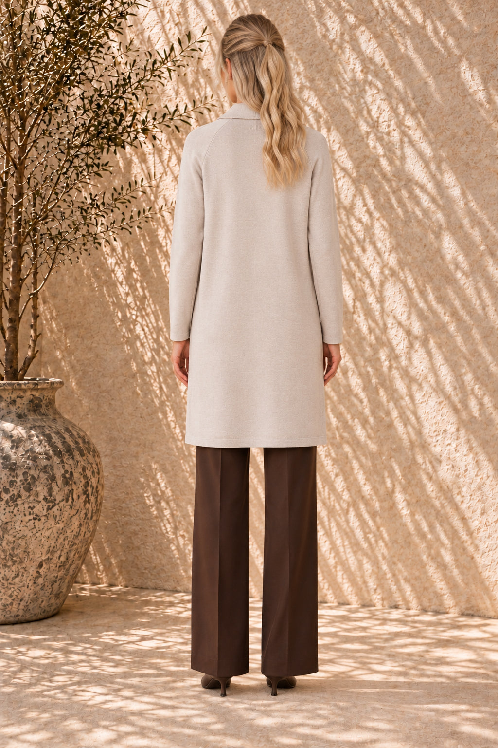 Mantelvest Midi| Lichtbeige