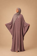 Open Abaya met Wijde Mouwen | Roze