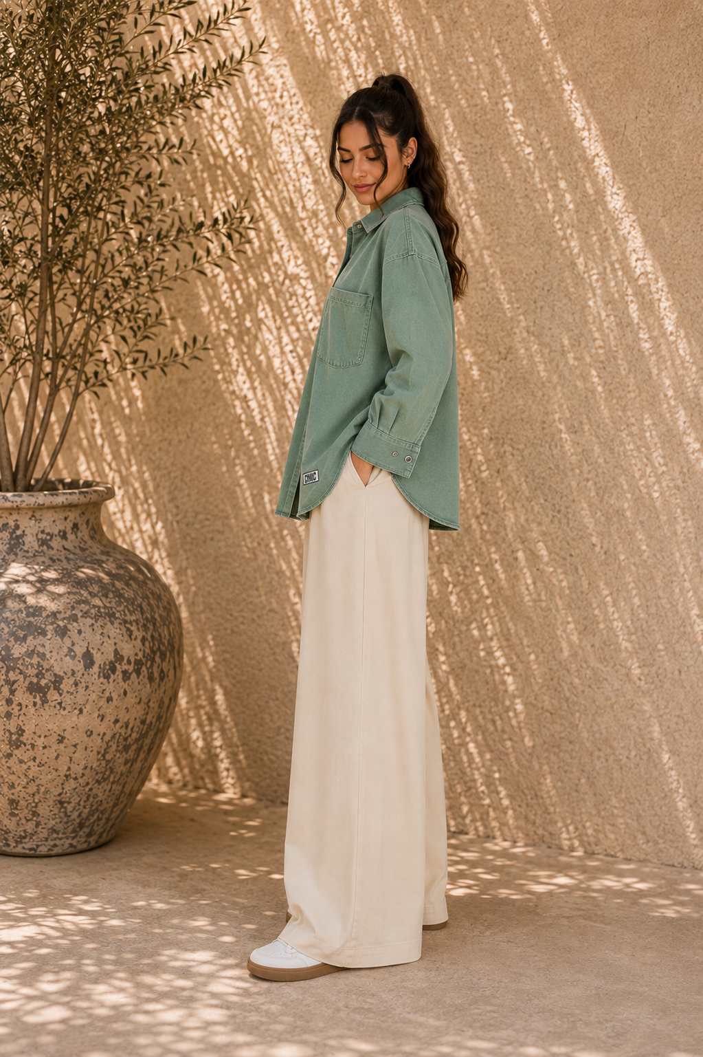 Spijkerblouse - Groen