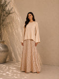 Maxi rok | beige met bruine stippen